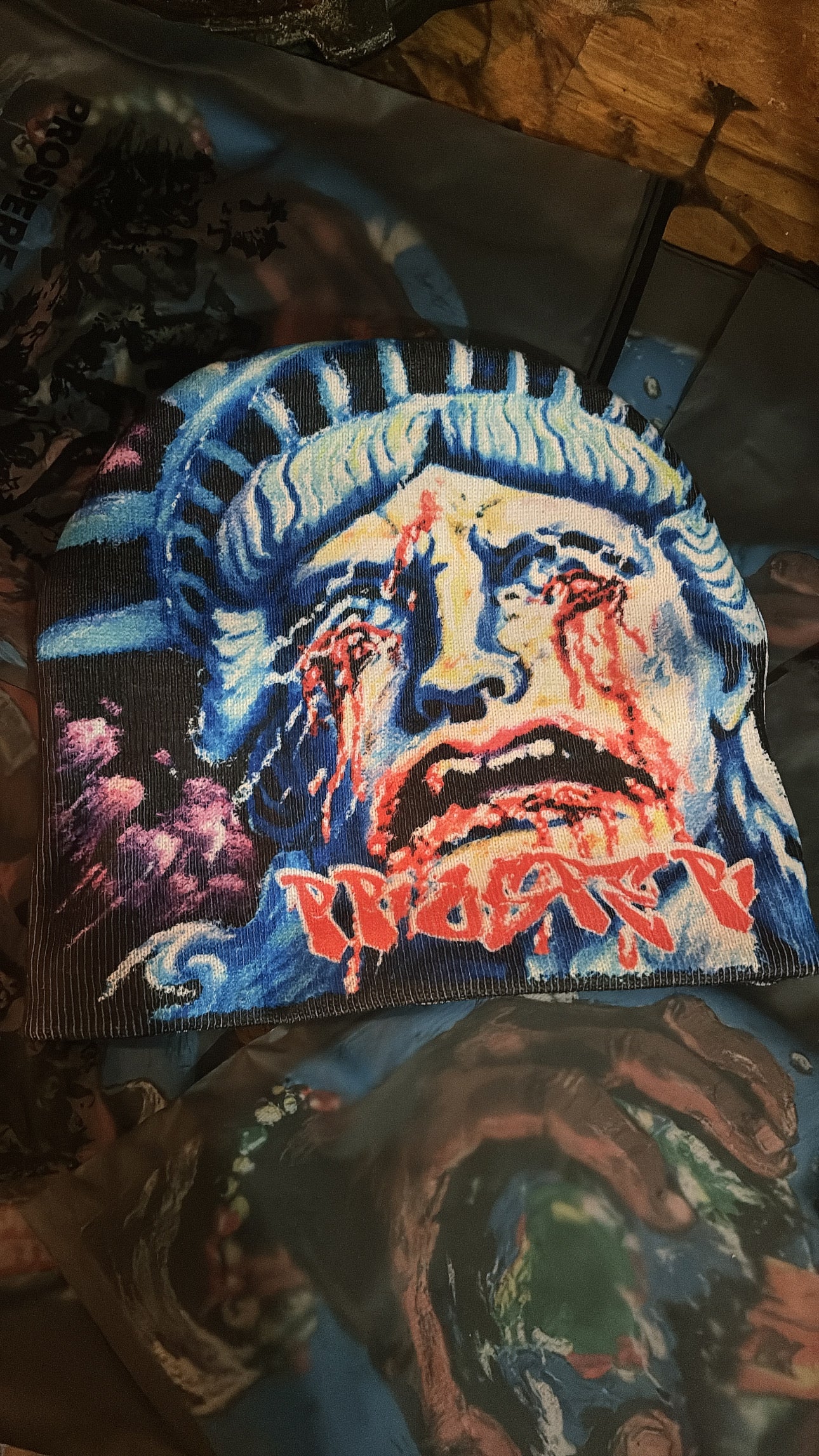 Distressed liberty Beanie
